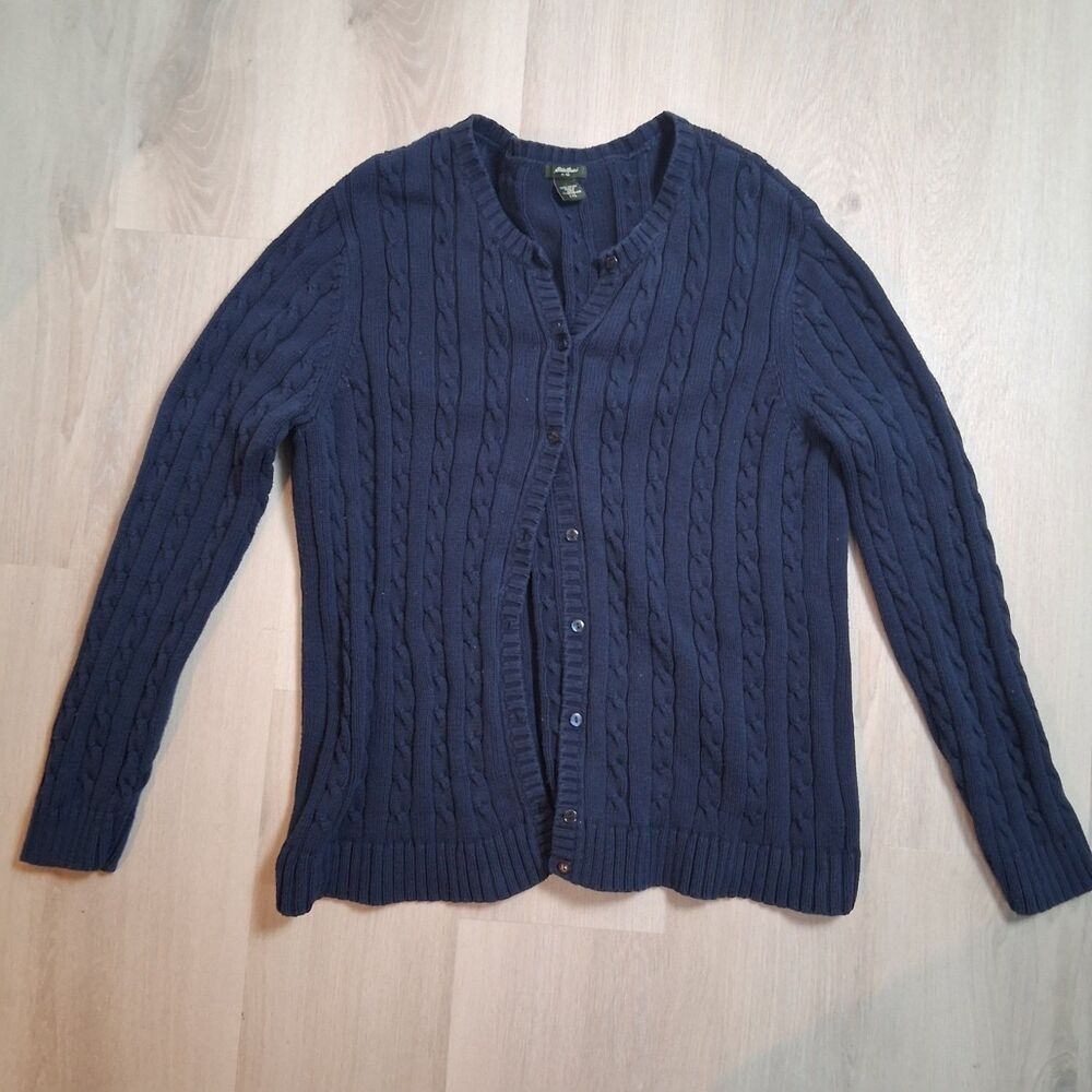 Eddie Bauer Sweater Womens XXL Blue Crew Neck Long Sleeve Stretch